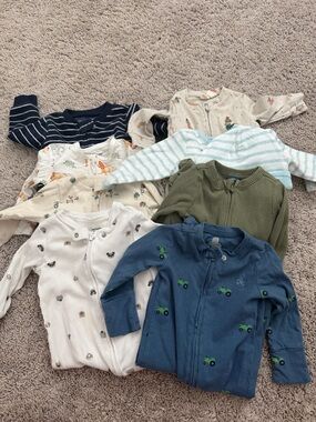 Bundle of 8 baby boy pajamas